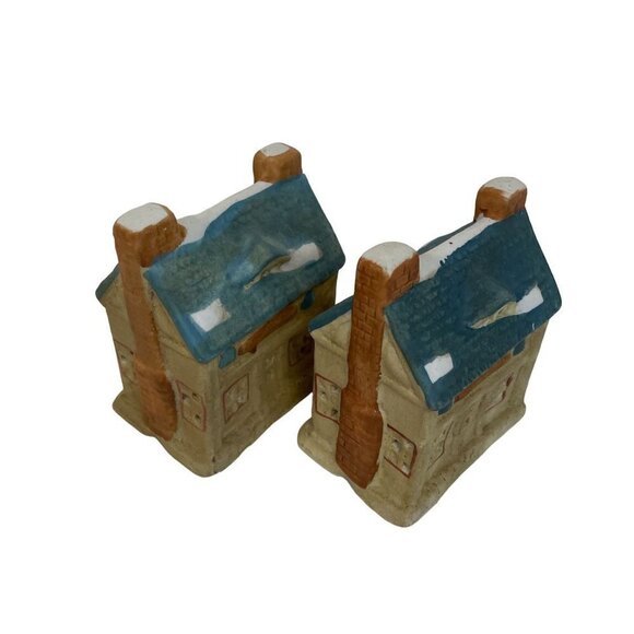 Miniature Christmas Holiday Old Village Houses Chimney Ceramic Primitive Lot of - Picture 2 of 5